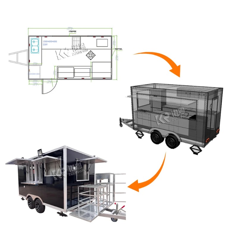 Mobile Food Trailer with Full Kitchen Equipment Australia Standard Food Cart With Full Equipment