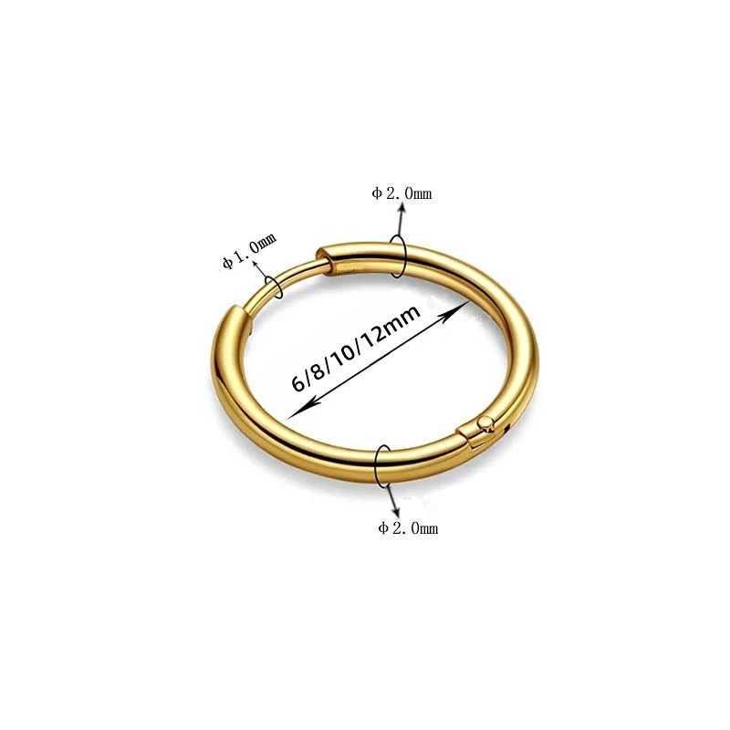 6/8/10/12mm Stainless Steel Huggie Hoop Earrings Set Stackable 18K Gold Plated Nose Ear Cartilage Piercing Tiny Hoops Sleeper XJ250630