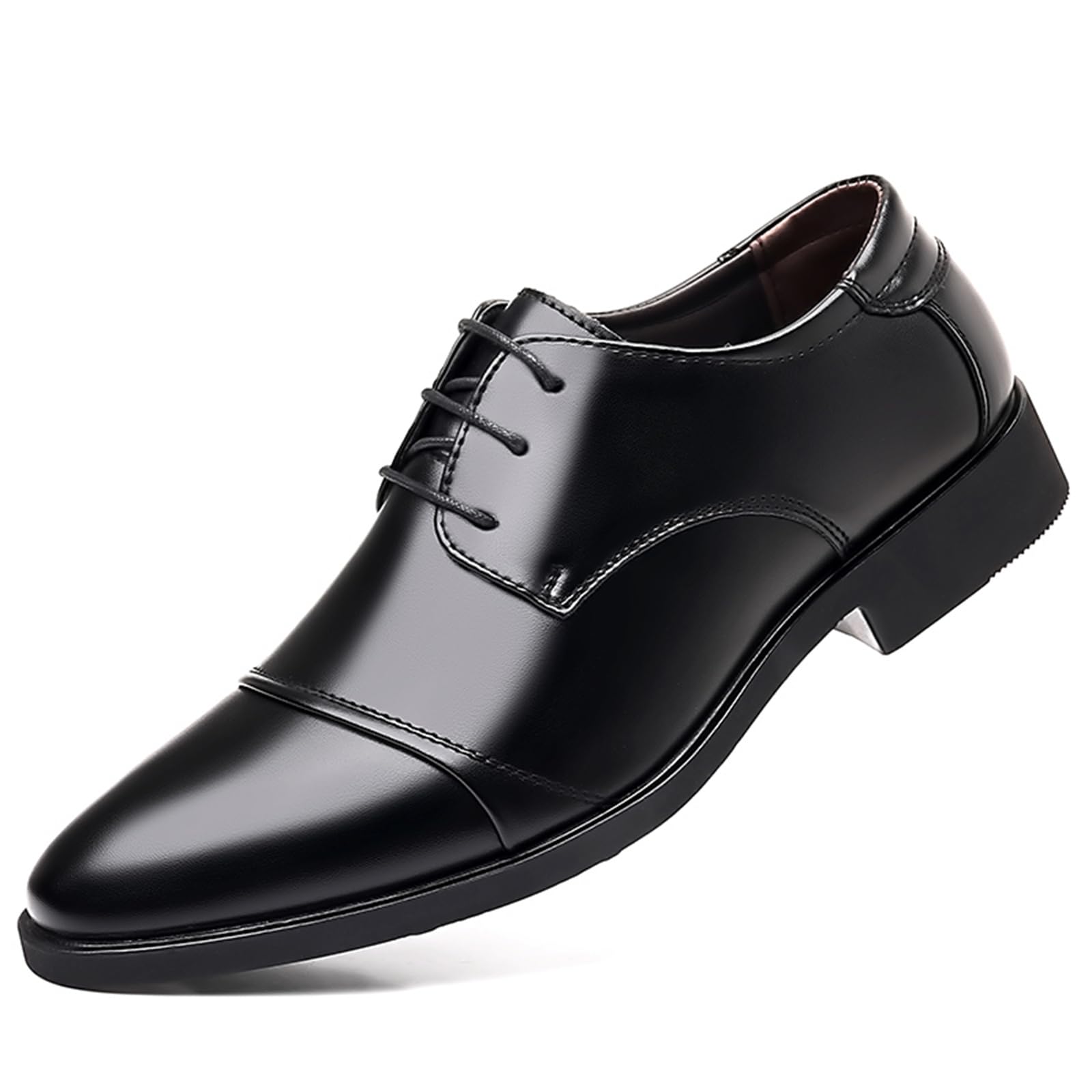 Men's Dress Shoes Classic Modern Formal Business Oxford Casual Comfortable Tuxedo Lace-Up Derbys Shoes for Men Father's Day Gift Black
