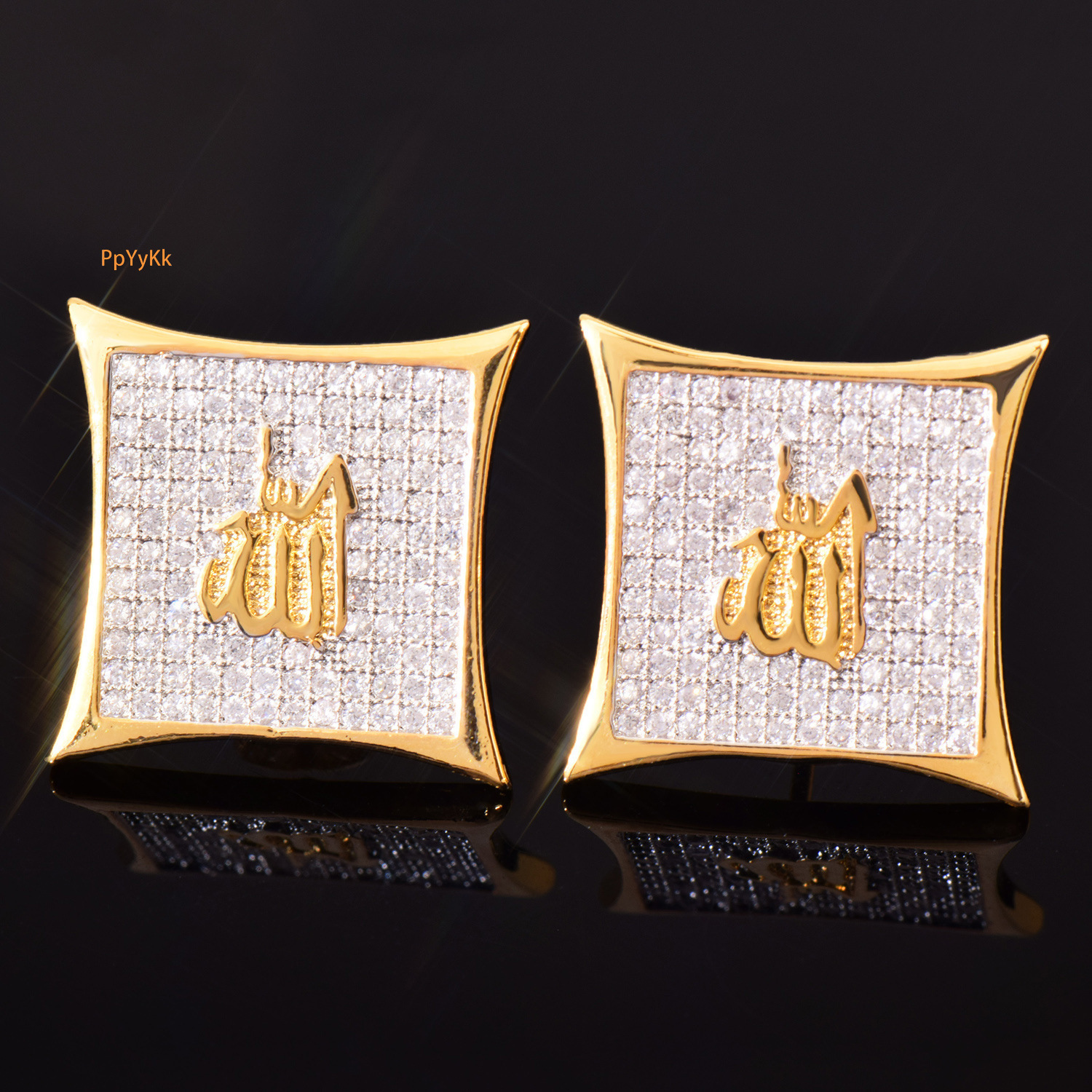 Luxury Jewelry Unique Hip Hop Large Square Earrings Creative Designer Diamond Encrusted Iced Out Pass the diamond tester