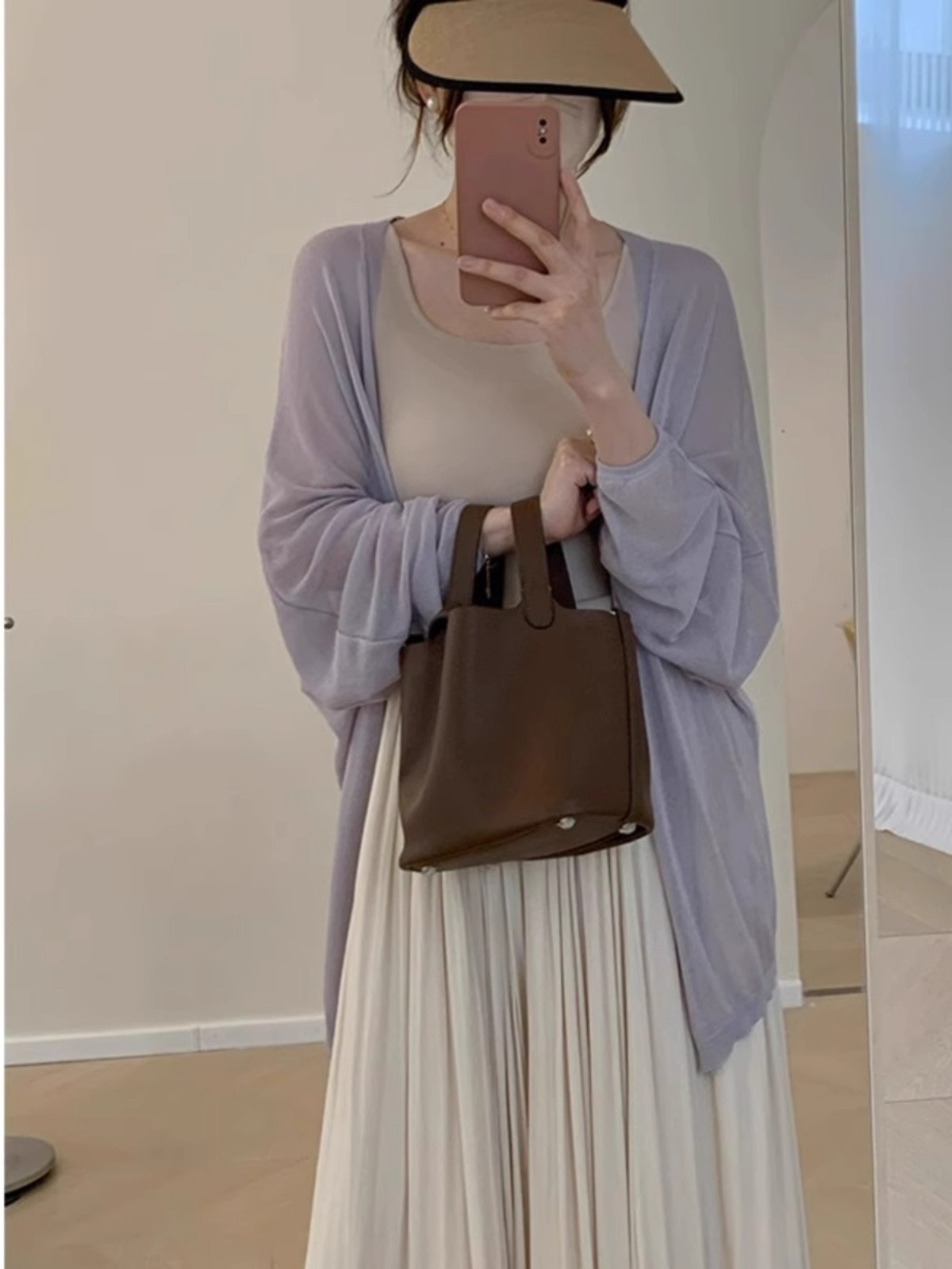 K1169 Long knitted sun-proof cardigan for women in summer with bat sleeves and air-conditioning blouse, loose and thin coat top
