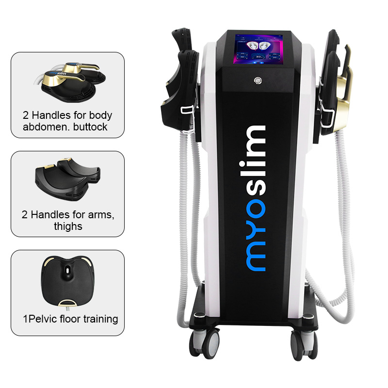 Myoslim High Power EMS Body Slimming Machine with 4/5 Handles, Enhances Metabolism and Improves Body Curves
