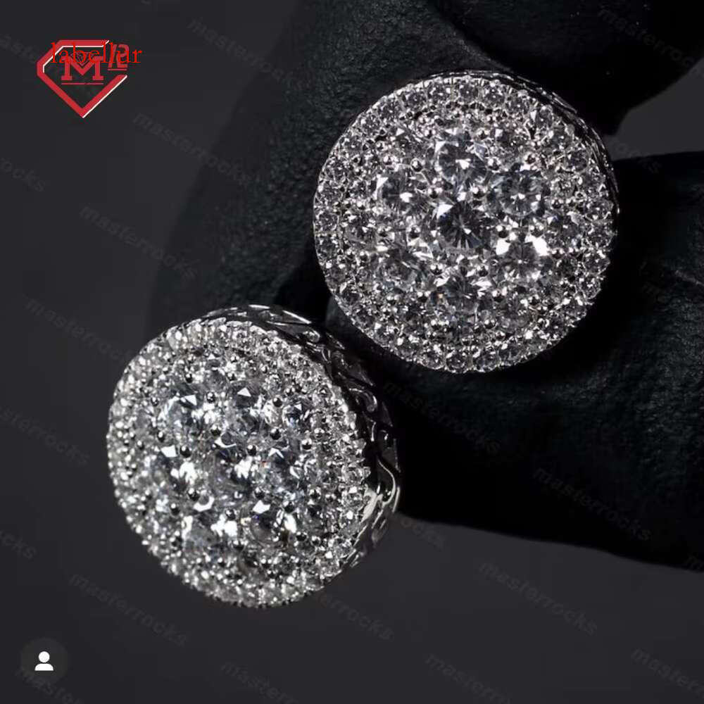 Men's round with screw back for daily wear, sier V vs silica earrings