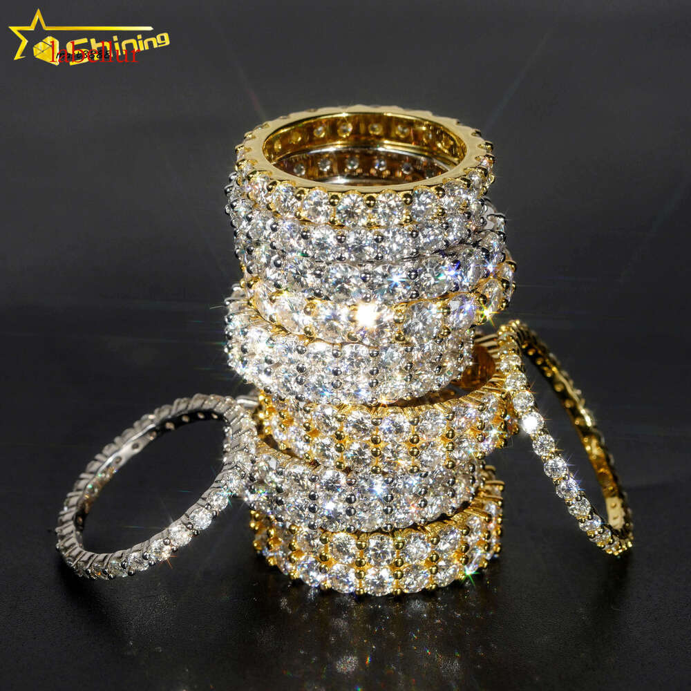 Jewelry Sterling Sier with Vvs Hip Hop Moissanite Wedding Band Ring
