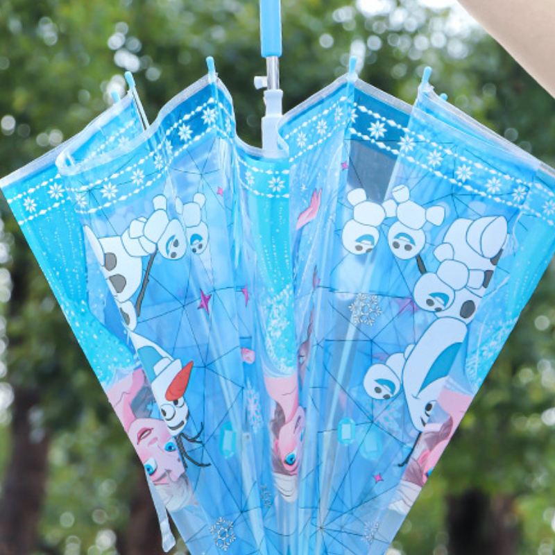 Disney primary school student rain umbrella for boys and girls semi-automatic umbrella with printed design high wind resistance rating Student rain an