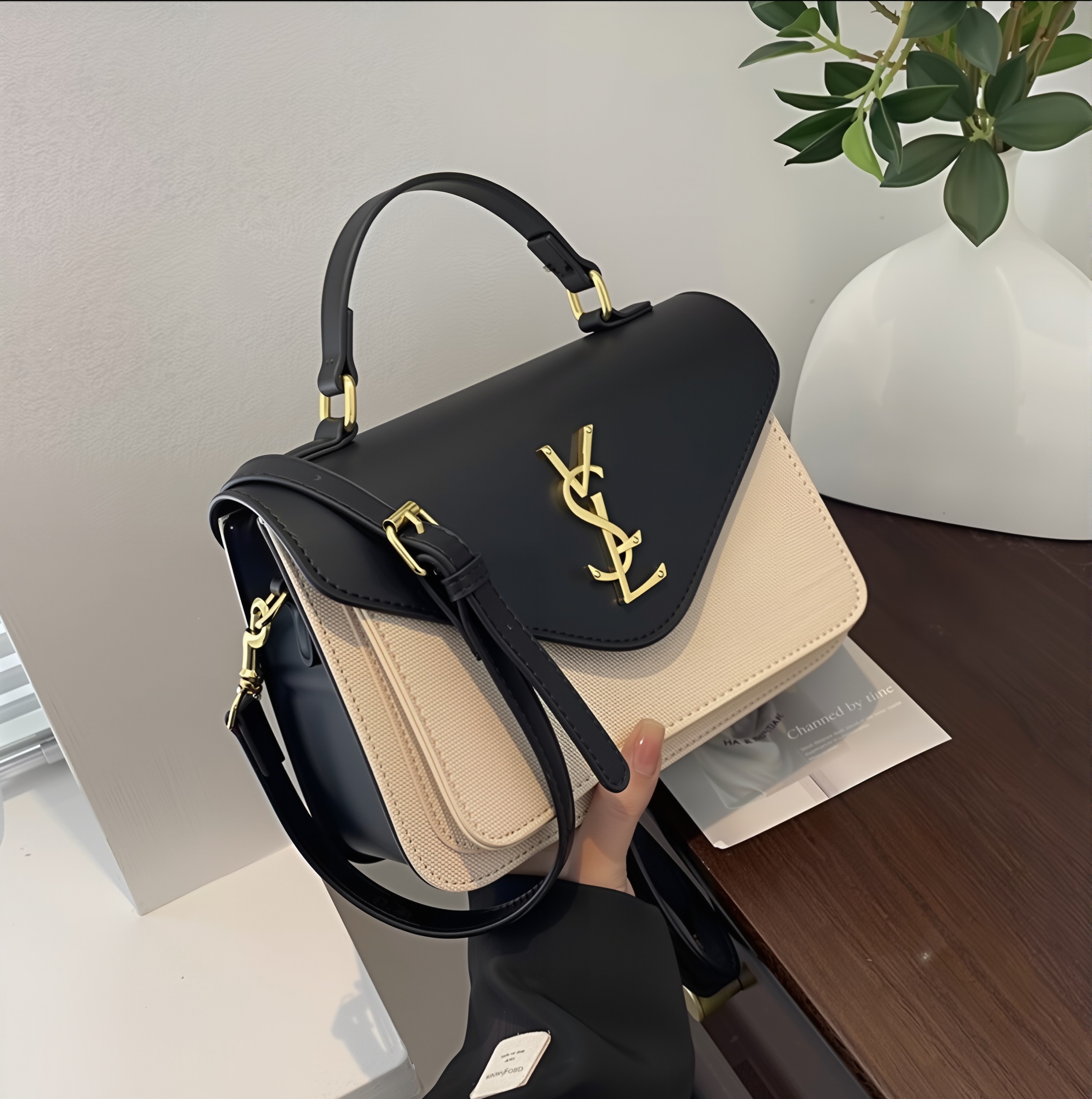 Designer Bag Luxury Bag Shoulder Bag Purse Crossbody Color Clash Commuter Women's Handbag High Quality Leather Flap Bag Black Large Capacity Shop