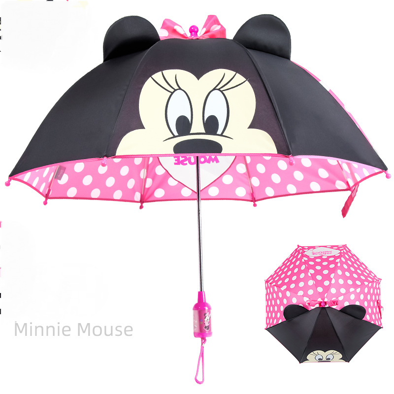 Disney children's umbrella primary school student long handle sun and rain umbrella semi-automatic umbrella strong protection rain umbrella for b
