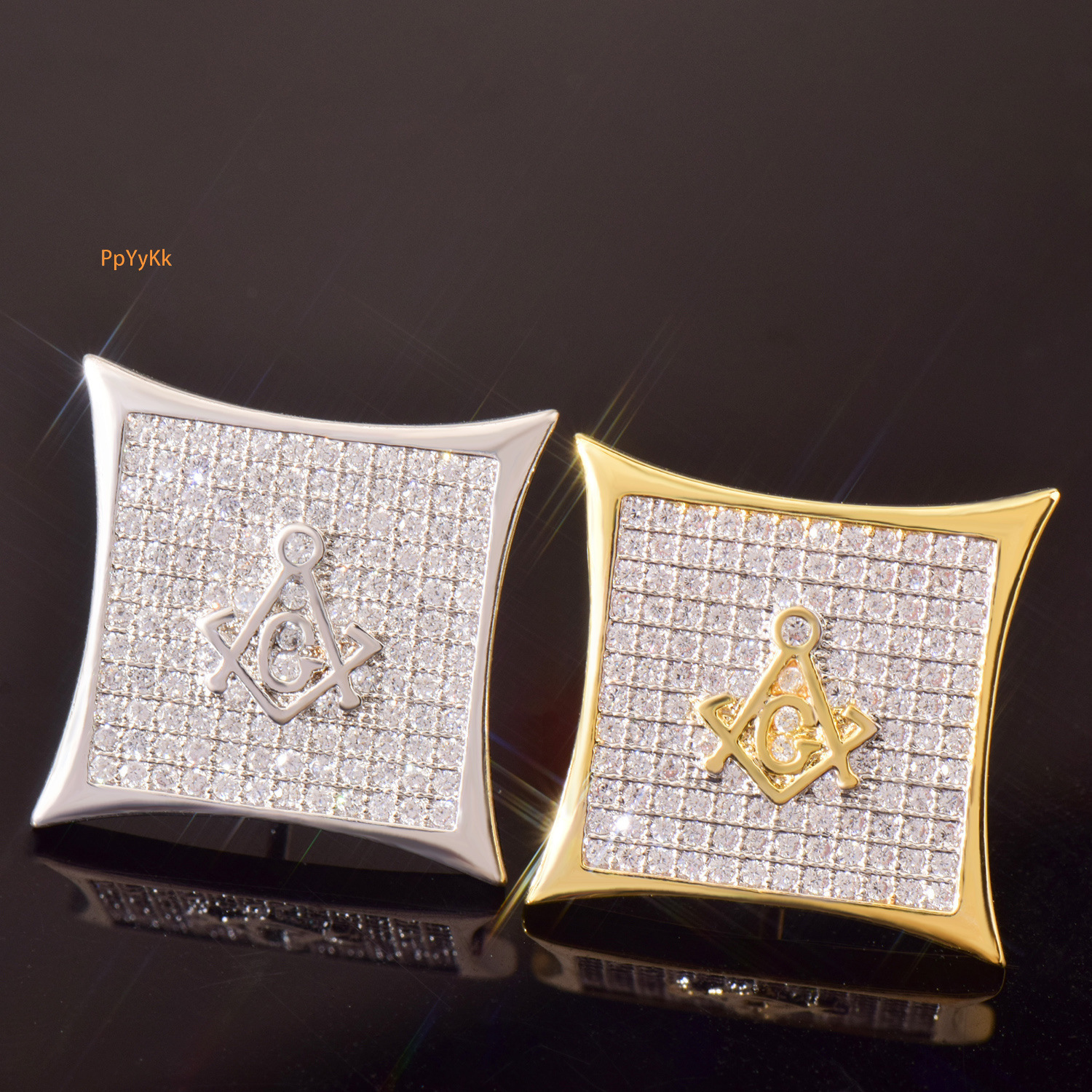 Luxury Jewelry Hip Hop Unique Square VVS Moissanite High Quality Stud Earrings Direct Delivery Pass the diamond tester