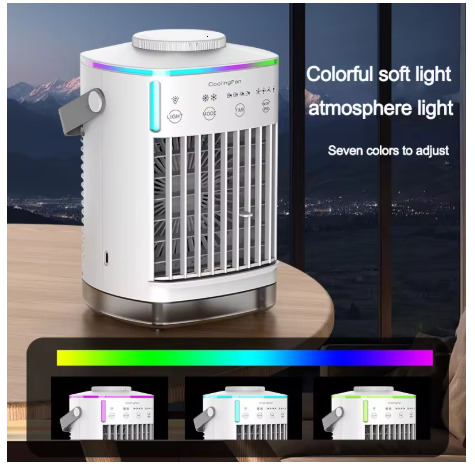 Portable Mini Conditioning USB Cooler Humidifier Water Cooled Air Cooling Fan with Light For Office Room