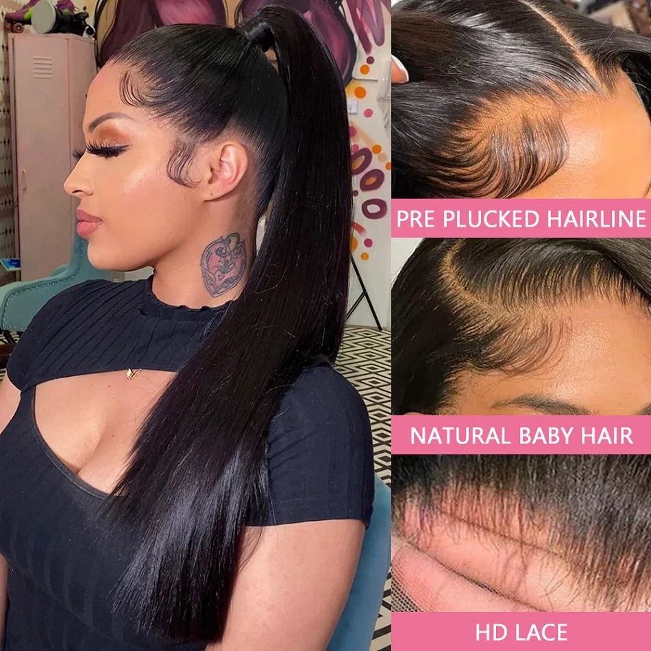 13x4 Bone Straight Lace Front Wig 13x4 Hd Transparent Brazilian 30 40 Inch Wigs For Black Women 360 Lace Frontal Wig Synthetic Wig