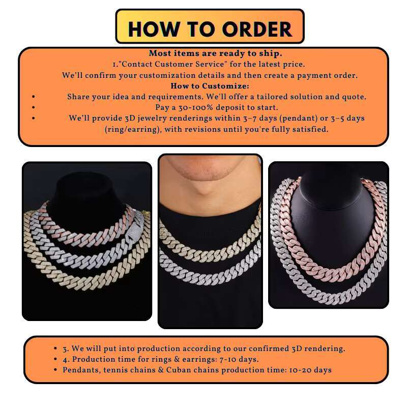 Exclusive VVS Moissanite 18K Gold Hip Hop Cuban Chain for Men 15mm Wide Bling Baguette Iced Out Necklace Moissanite Chain