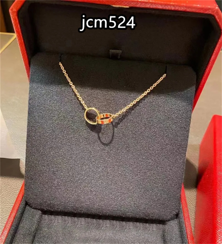 Luxury designer necklace diamon screw love necklaces for men cool aesthetic double hoop cjeweler chains mens woman penant necklacs ladies jewelry56