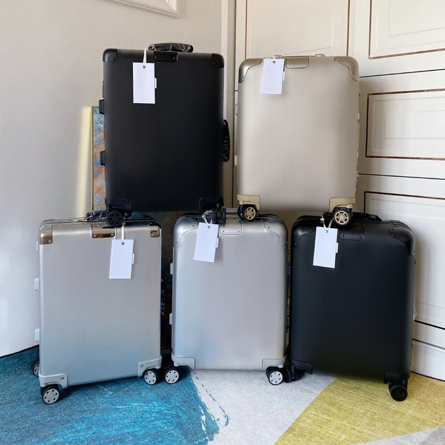 Designer Luggage Boarding Case Designer Suitcase Rolling Suitcase Aluminium Alloy Boxes Trolley Case Travel Bag Suitcases 3 Size Optional