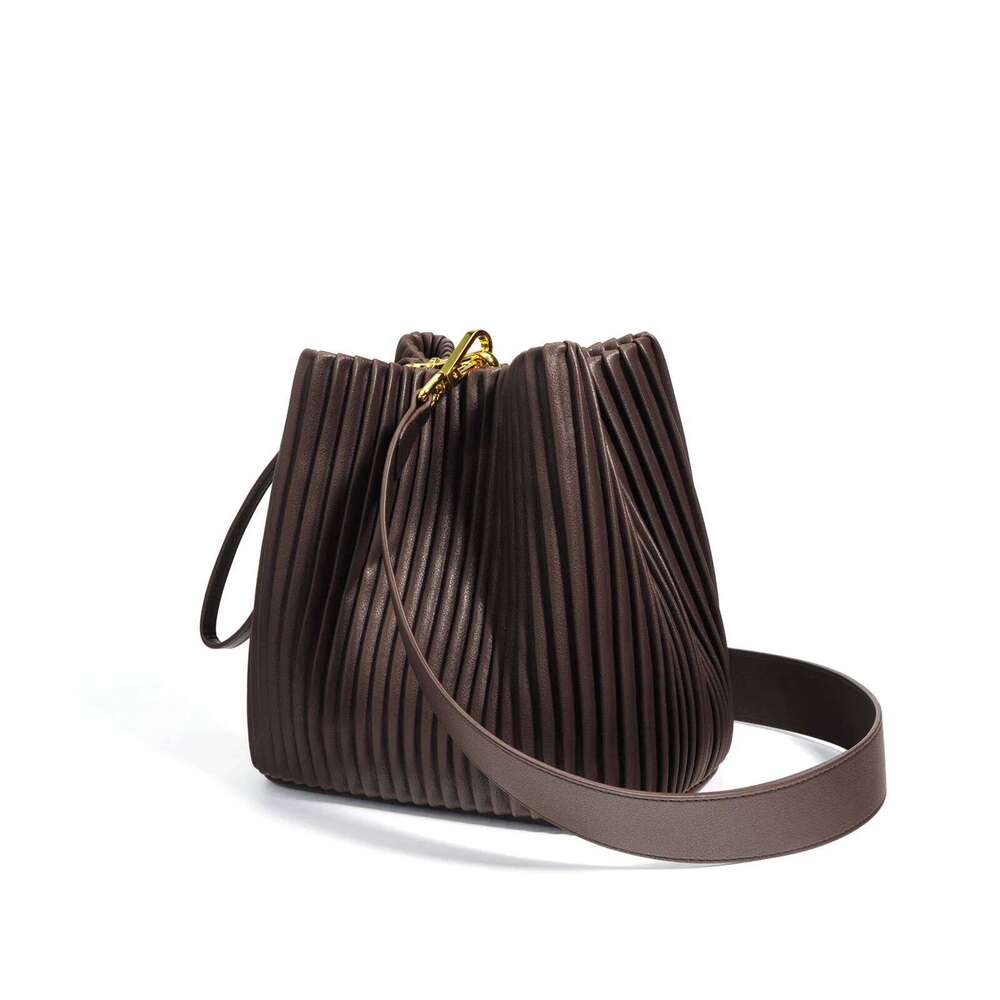 Womens Deluxe Solid Color Leather Tote & Shoulder Bag - Designer Bucket Style