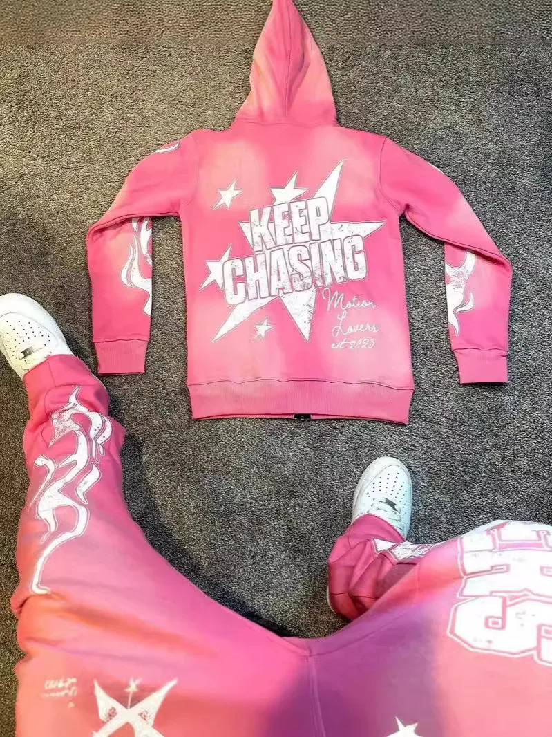 Winter Street Retro Clothing Print Oversized Sweatshirt Women Y2K Gothic Punk Harajuku Casual Top Loose Zipper Hoodie Women 250629