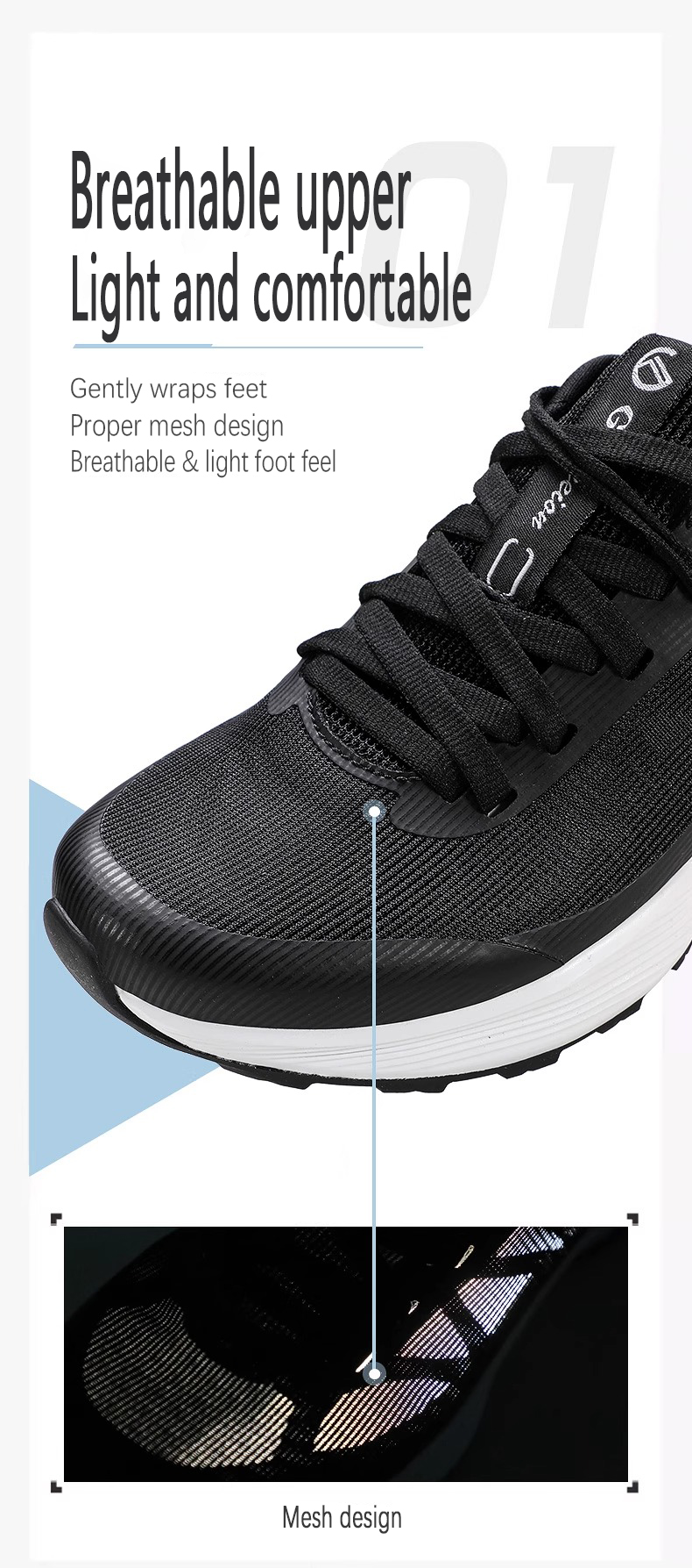 Outdoor leisure with mesh ventilation, anti-slip, shock-absorbing, mountaineering, cross-country running shoes