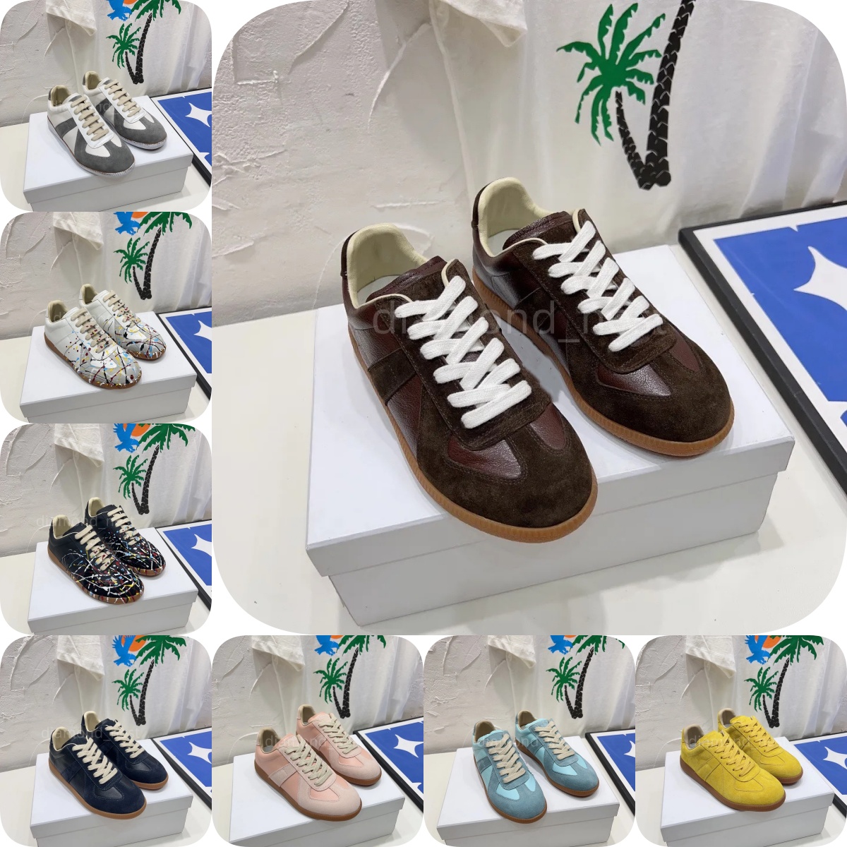 designer shoes trainer mm6 sneakers suede shoes men low german army casual trainers gat sneakers thin soled training shoes women couple style