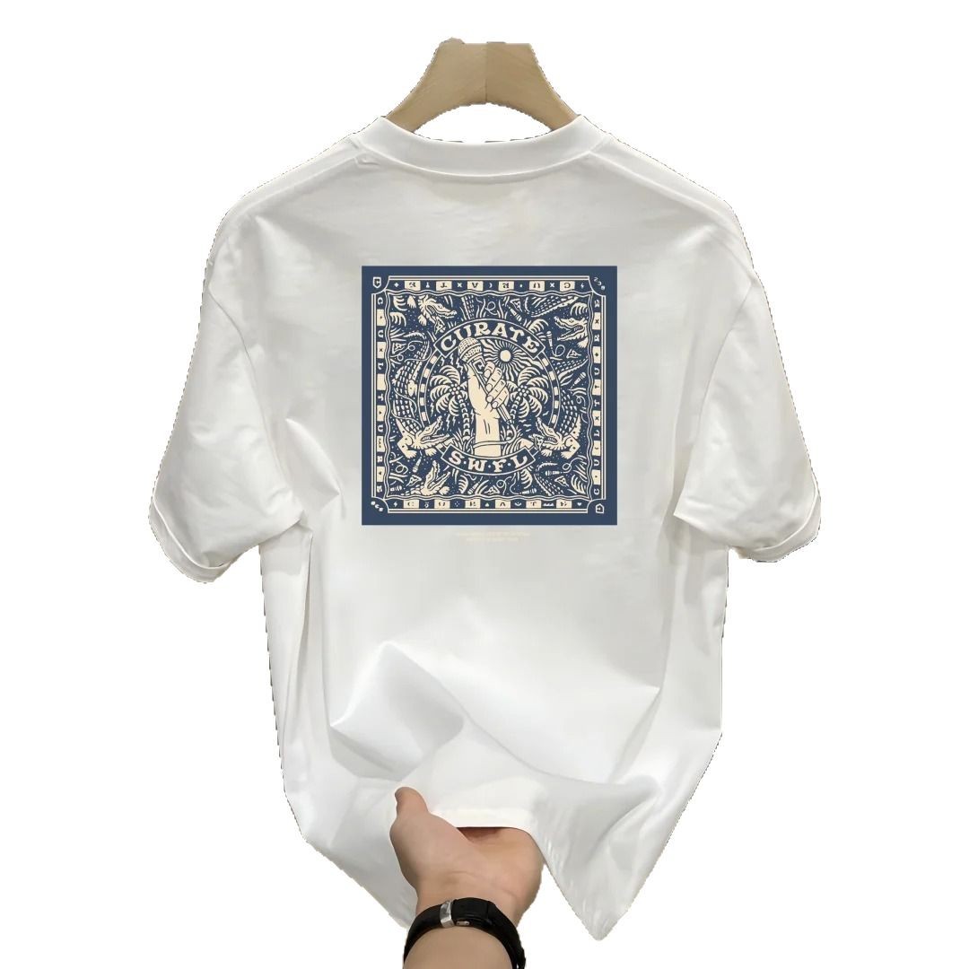 Designer Shirts Unisex 300gsm Heavyweight Cotton T-Shirt Summer Oversized Short Sleeve Tee Casual Streetwear Shirt