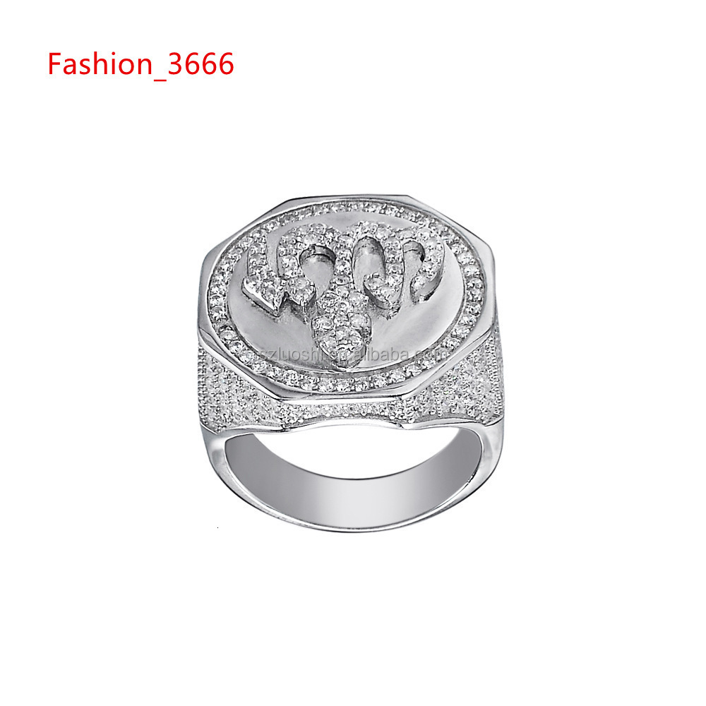Custom-Made 18K Solid Gold Iced Out Bling Moissanite Diamond Hip Hop Cuban Pinky Champion Ring for Men