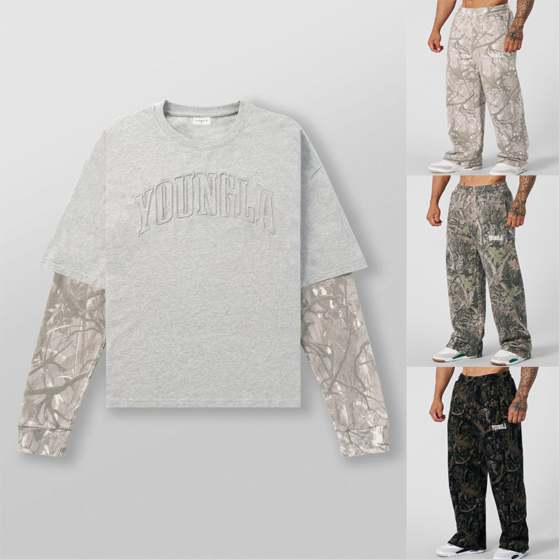 Men's Pants 2025 Man American Trendy Designer Sweatpants Joggers Digital Camouflage Print Wide-leg Casual Hip-hop Street Fashionable casual trous