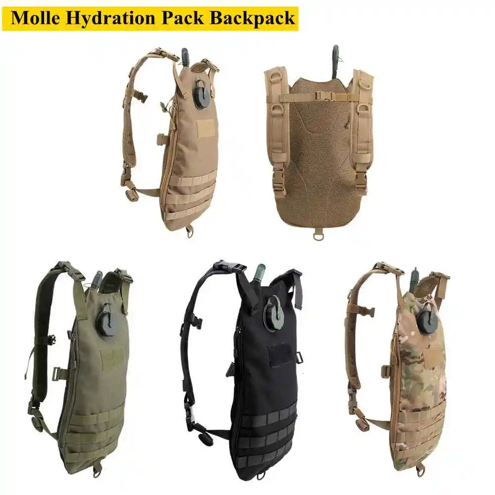 Tactical Molle Hydration Pack Backpack Water Bladder Holder Bag Military Daypack for Cycling Hiking Running Climbing Hunting 250624
