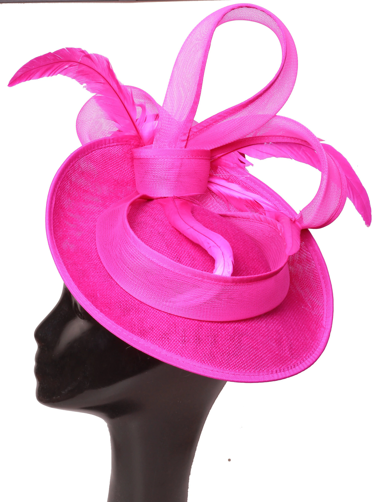 Pink Derby Fascinator Hat Women Wedding Church Hair Accessories Ladies Chic Veil Fashion Pillbox Cap Elegant Party Millinery 250627