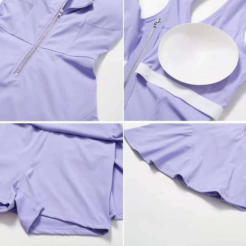 Sports Short Skirt Set Fiess Sportswear Running Suit Golf Tennis Dress Workout Clothes