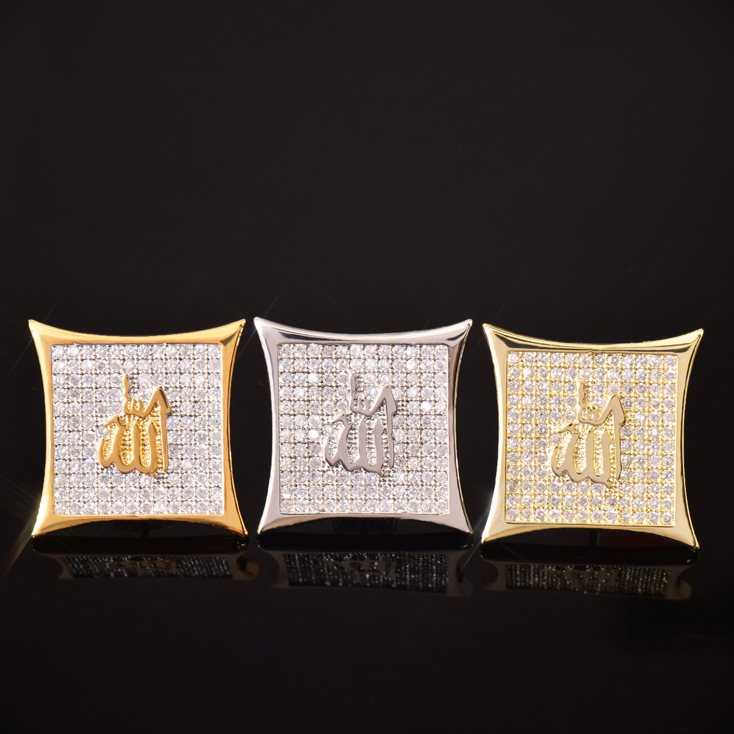 Luxury Jewelry Unique Hip Hop Large Square Earrings Creative Designer Diamond Encrusted Iced Out Pass the diamond tester