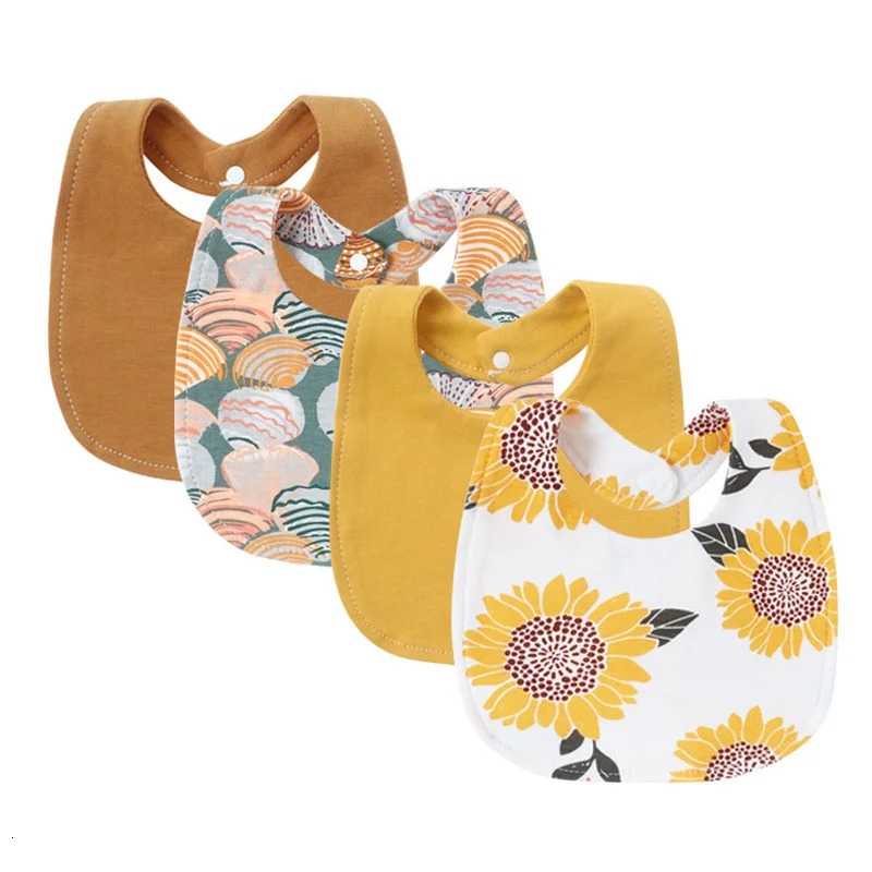 4Pcs born Bibs Set 100 Cotton Baby Saliva Towels for Girls Boys Infant Accessories Toddler Apron Kids Bib Burp Cloths 250627