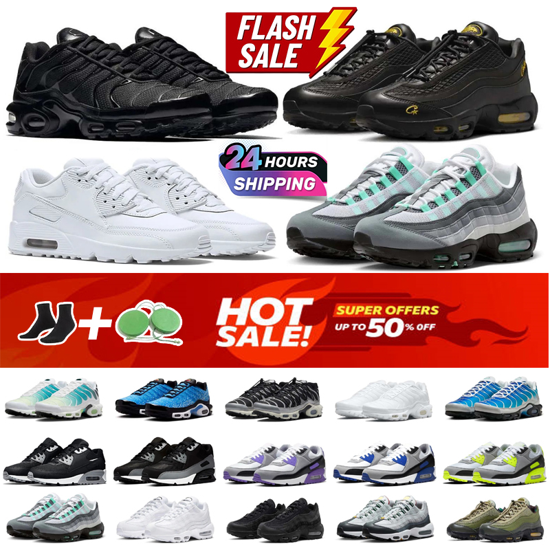Free Shipping Tn 95 90 Running Shoes 95s 90s Tns Sneakers Mens Trainers Big Bubble Pink Foam Neon Corteiz Honey Triple White Black Sky Blue Sports Shoes 36-45