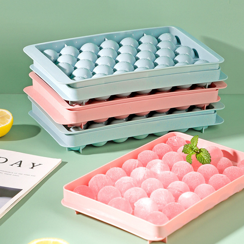 Creative DIY ice cube molds food-grade spherical ice cube with lid home ice cubes net red ice box