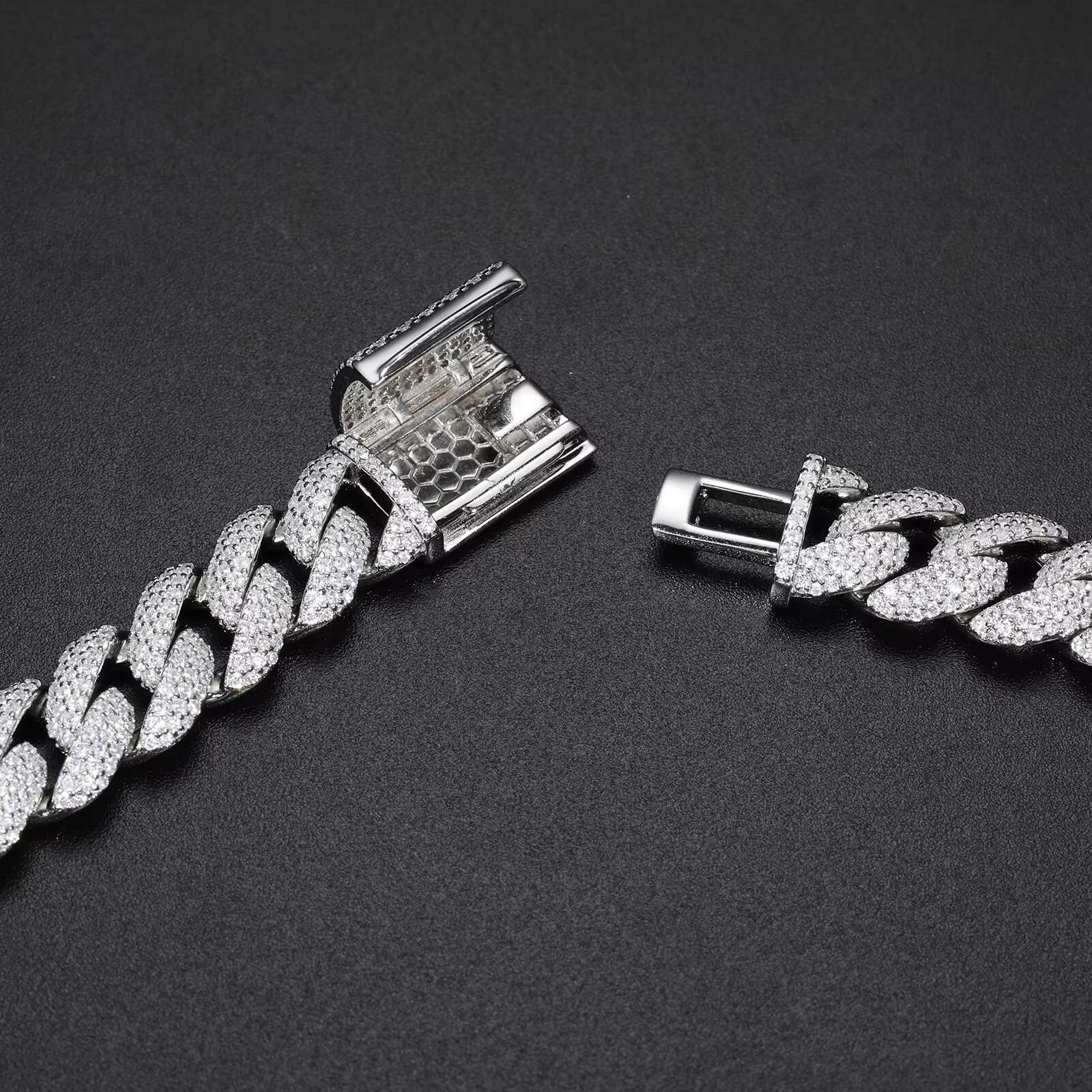 10mm 12mm 3 Rows Moissanite Bubble Cuban Link Chain Pass Diamond Tester S925 Mossanite Iced Out Hip Hop Jewelry Mens Fashion
