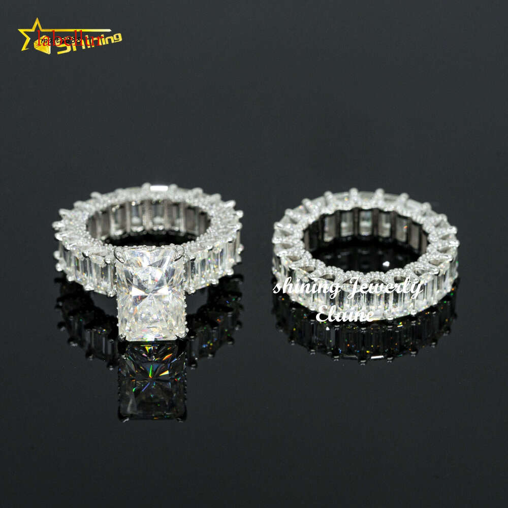Hip Hop Fine Jewelry Sterling Sier Vvs Dia Moissanite Custom Iced Out Ring