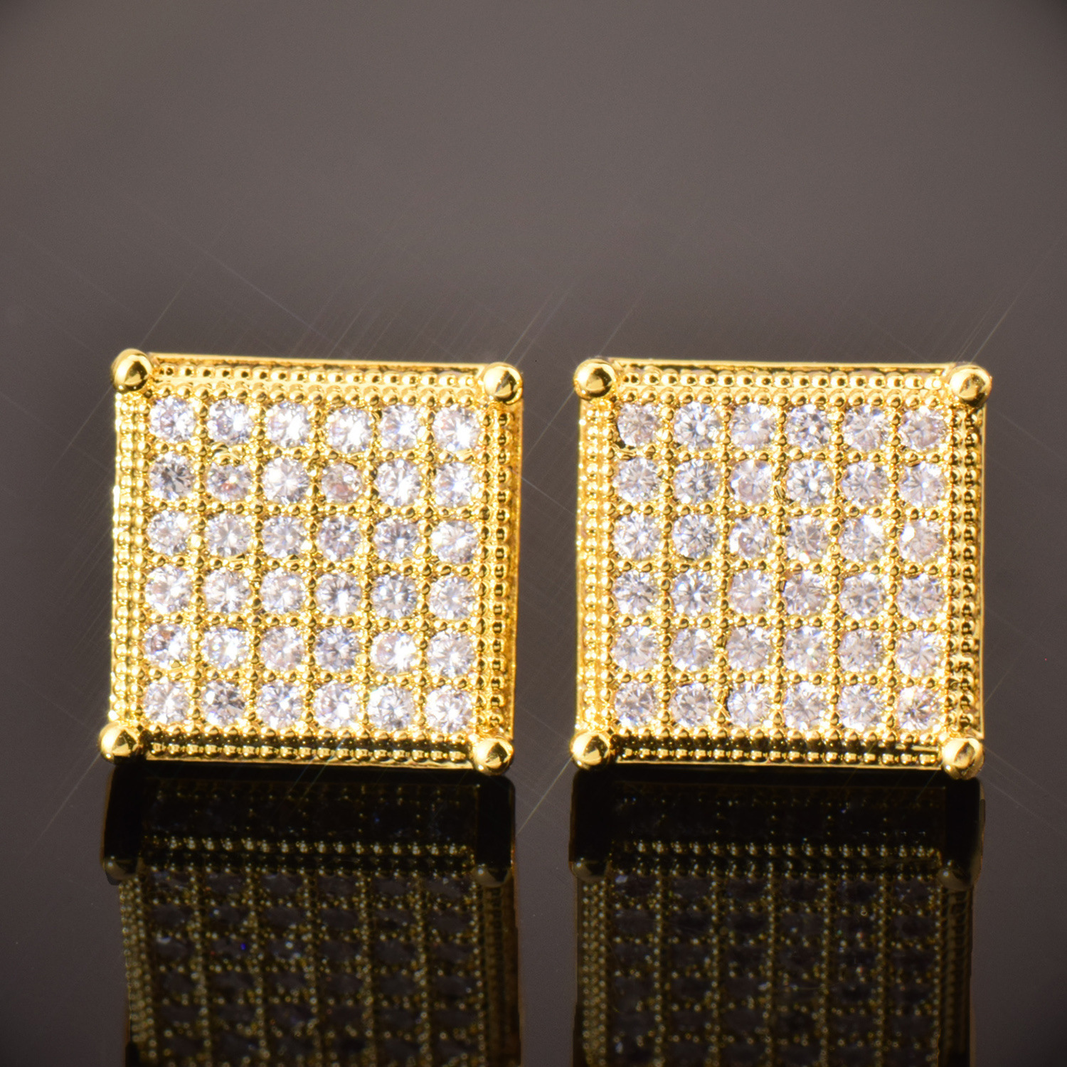 Luxury Jewelry Unique Hip Hop Octagon Earrings Minimalist Full Diamond Creative Designer Iced Out Earring Pass the diamond tester