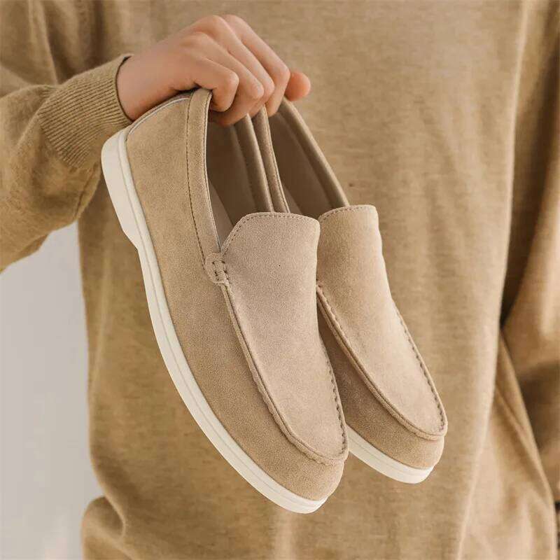 Men's Casual Suede Leather Loafers Classic British Style Men Shoes Lightweight Soft Moccasins Male Slip on Driving Flats