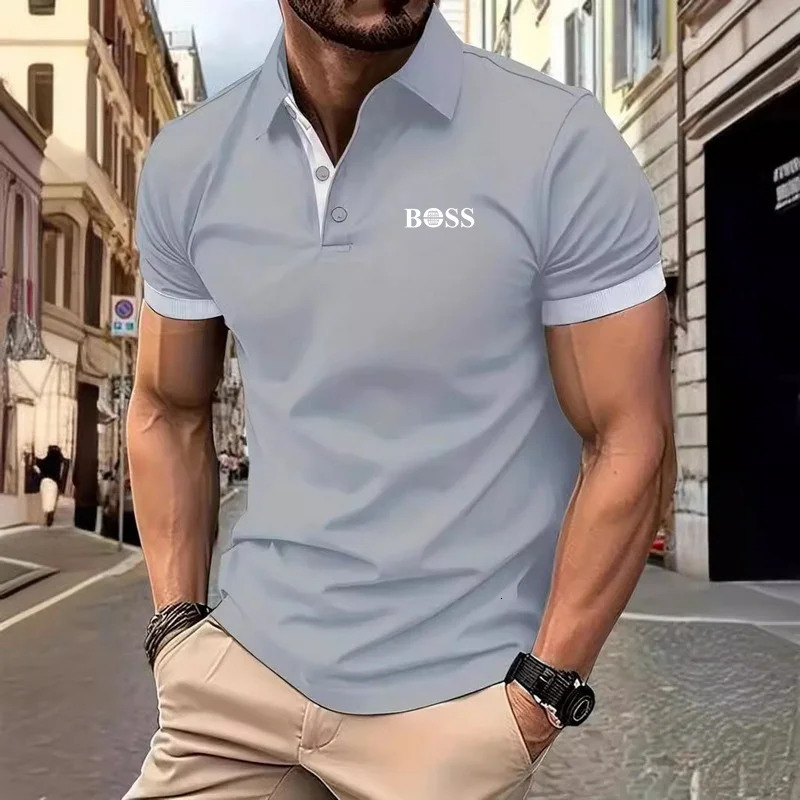 Button decoration simple colors series leisure polo unlined upper garment of men