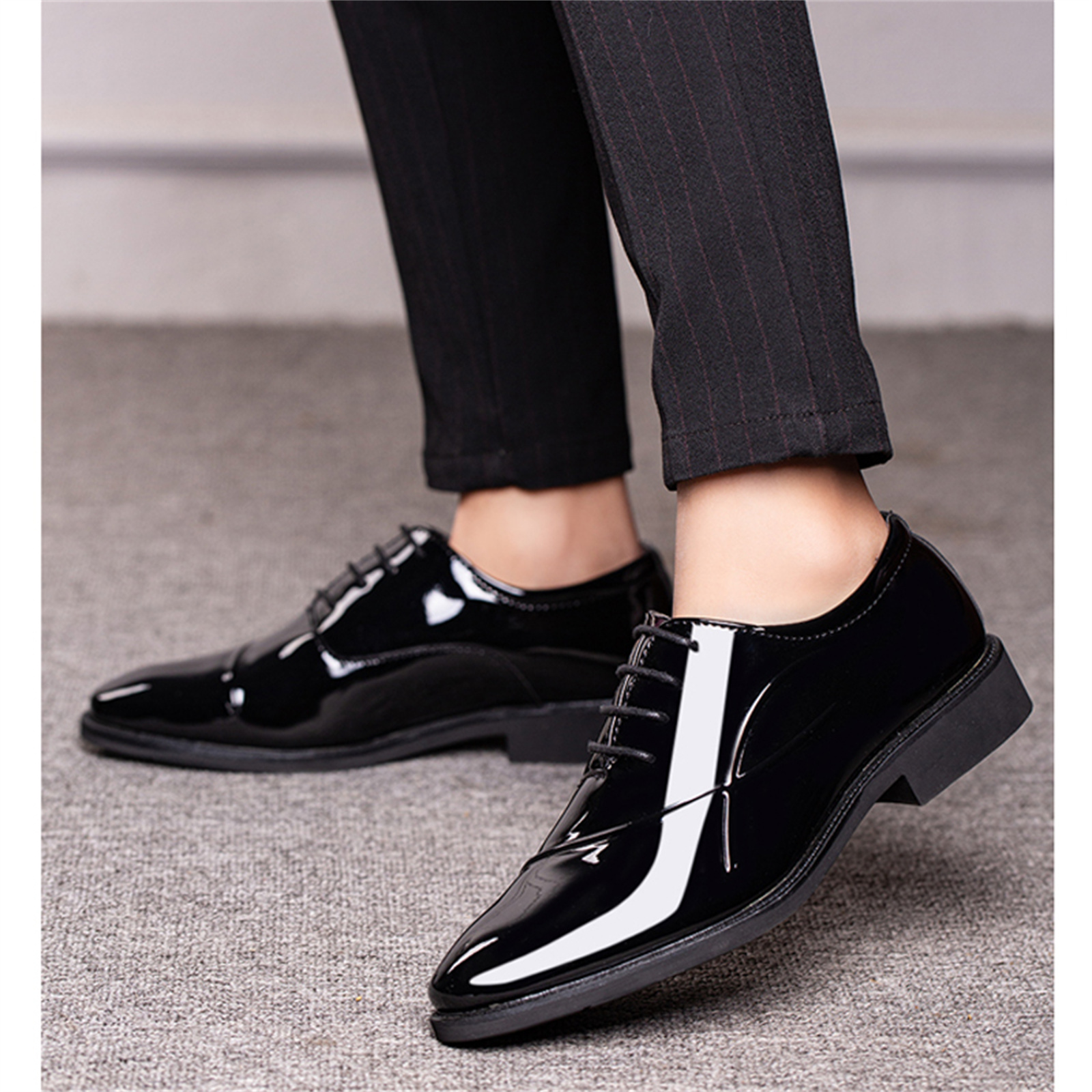 Men's Dress Shoes Classic Modern Formal Business Oxford Shoe X Stripe Comfortable Tuxedo Casual Lace-up Formal Business Oxford Wedding Shoes Fath