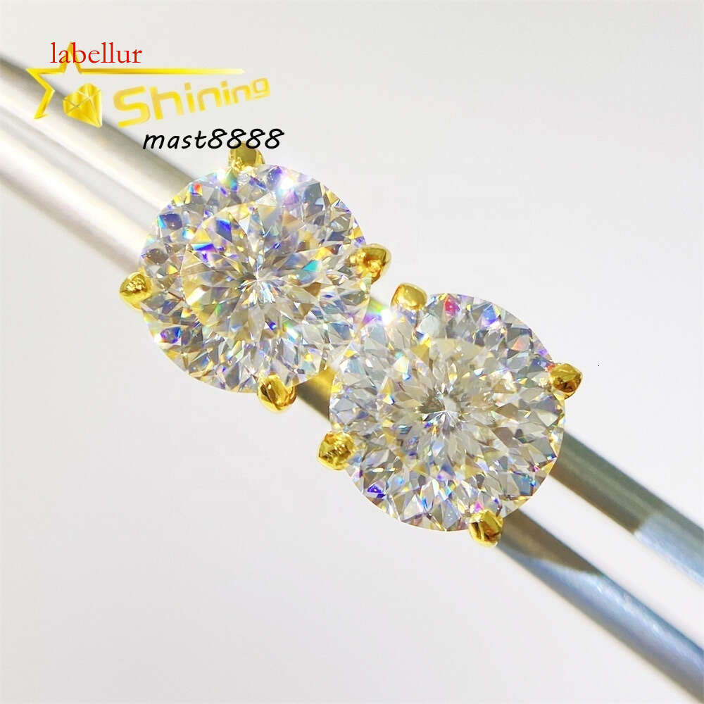 Fine Sterling Sier GRA Certificated Ready to Ship Stock Stud Custom Women Moissanite Earrings