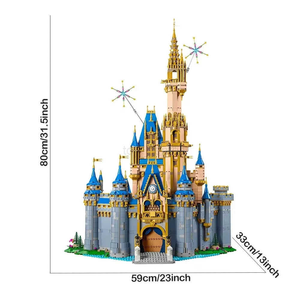 DISNEY Castle building series building block model 43222 fairy tale castle creative set assembly toy girl birthday and Christmas gifts W20250630