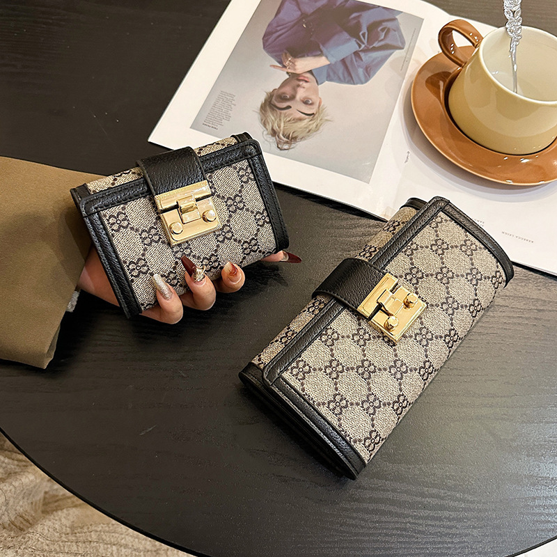 E-Commerce Luxury Wallet Long Clip Card Holder Wallet Two-in-One Women's Fashion Leather Wallet Long Niche Design Simple Large Capacity Designer 