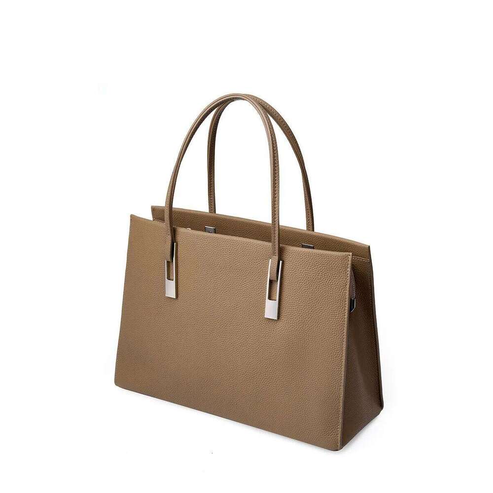 Genuine Leather Trend New Large Capacity Top Layer Cowhide Women's Handbag Shoulder Crossbody Styling Business Bag