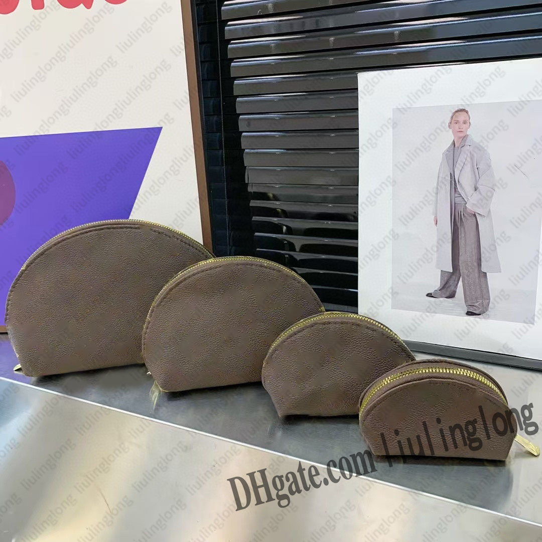 Womens cosmetic bags designer makeup bag leather toiletry cosmetics pouch fashion women make up travel handbags leather purses small shell cosmet