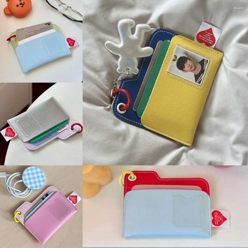 Card Holders Fashion PU Leather Holder Lightweight Ultra-thin Passport Protector Candy Color Multi-card Bag Women Men