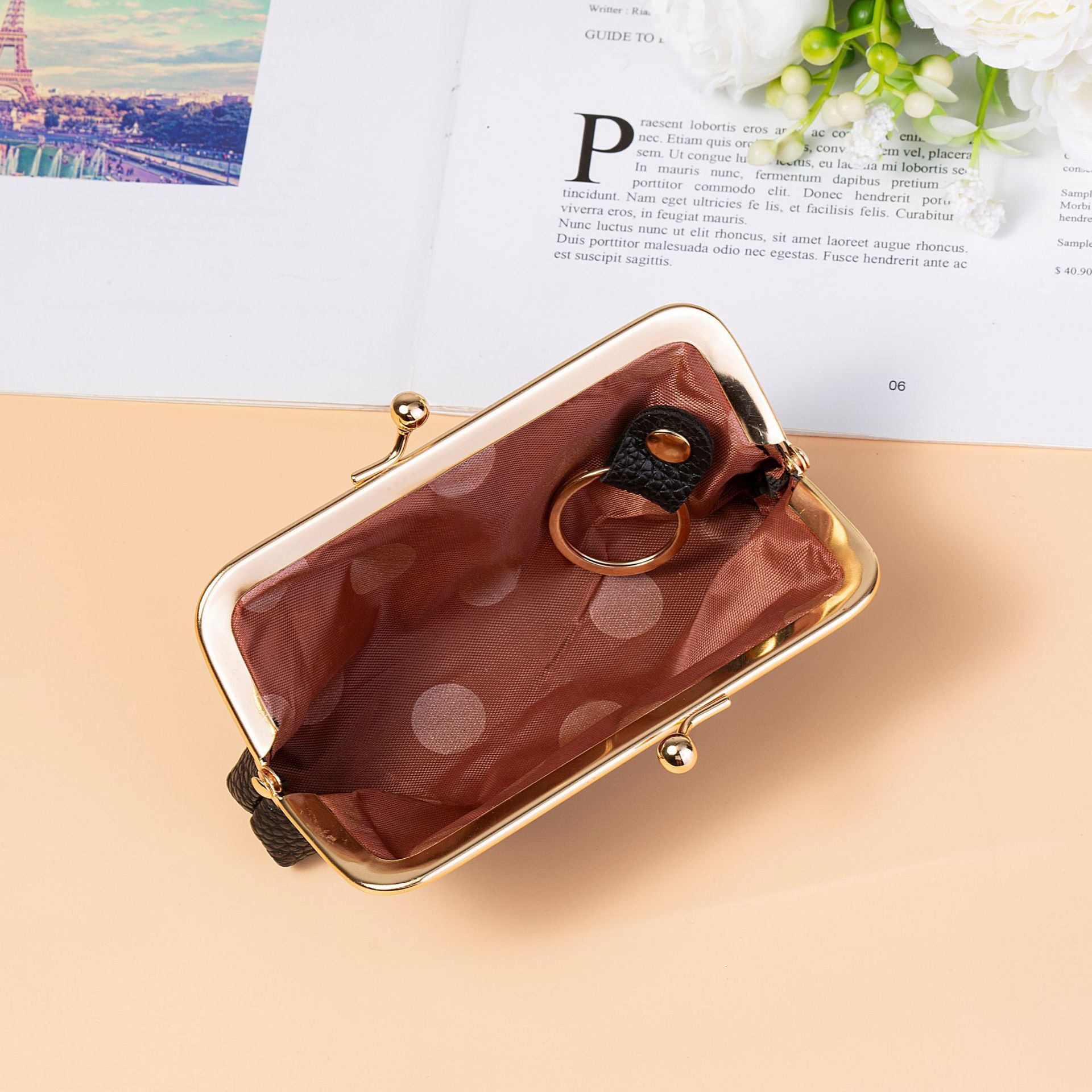 Retro Luxury Wallet New Fashion Leather Wallet Coin Purse For Women Multifunctional High-end Lipstick Designer Wallet Bag Mini Key Storage Bag Lady Pu