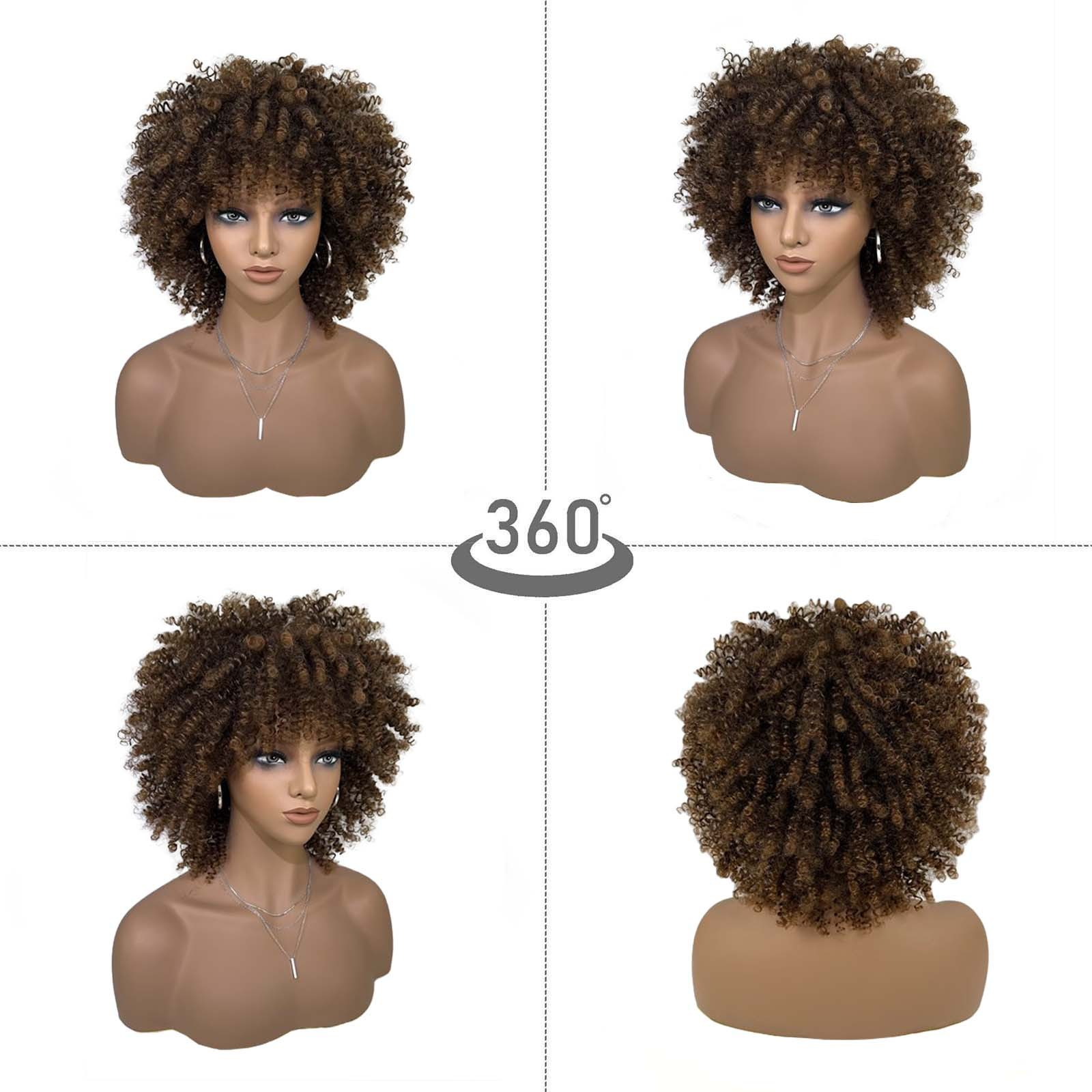 Factory wholesale of new cross-border European and American style natural explosion hairstyle short and fluffy small curl high-temperature hairpiece h