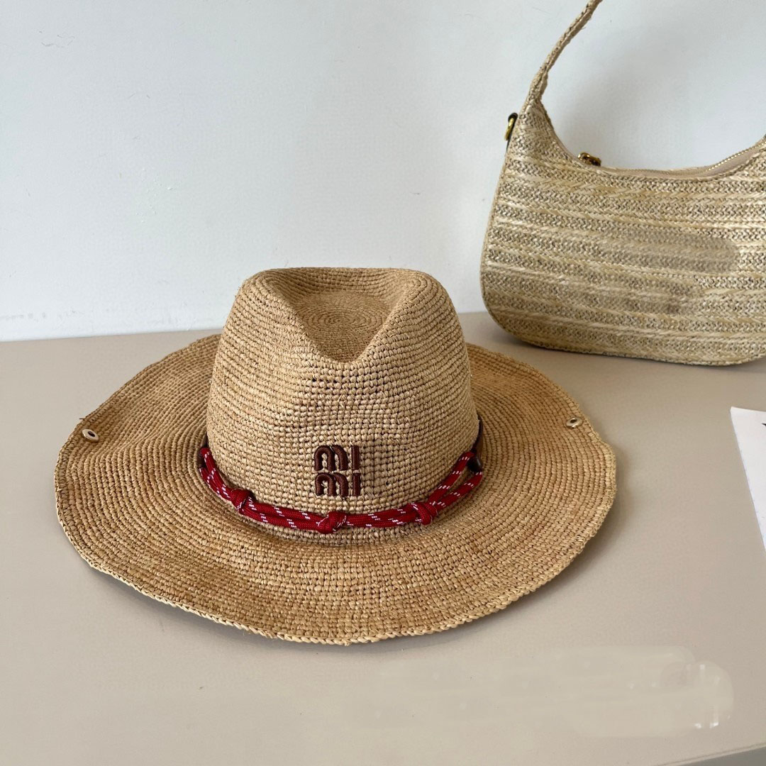 Wide Brim Hats Bucket Hats Wide Brim Hats Designer Lafite Grass Jazz Hat Top Quality For Travel Vacation Sunshade Straw Hat Summer