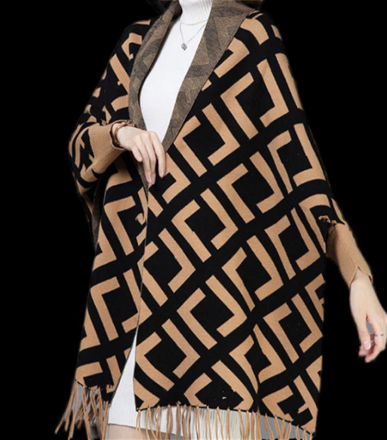 2021 small and fresh in the long tassel cape cape female 2021 autumn and winter knit cardigan temperament loose coat4057480