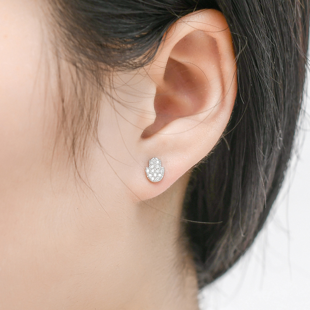 Luxury Jewelry New Hip Hop Iced Out S925 Sterling Silver Small Hand Design Bling Bling Fashion Premium VVS Moissanite Earrings Pass the diamond tester