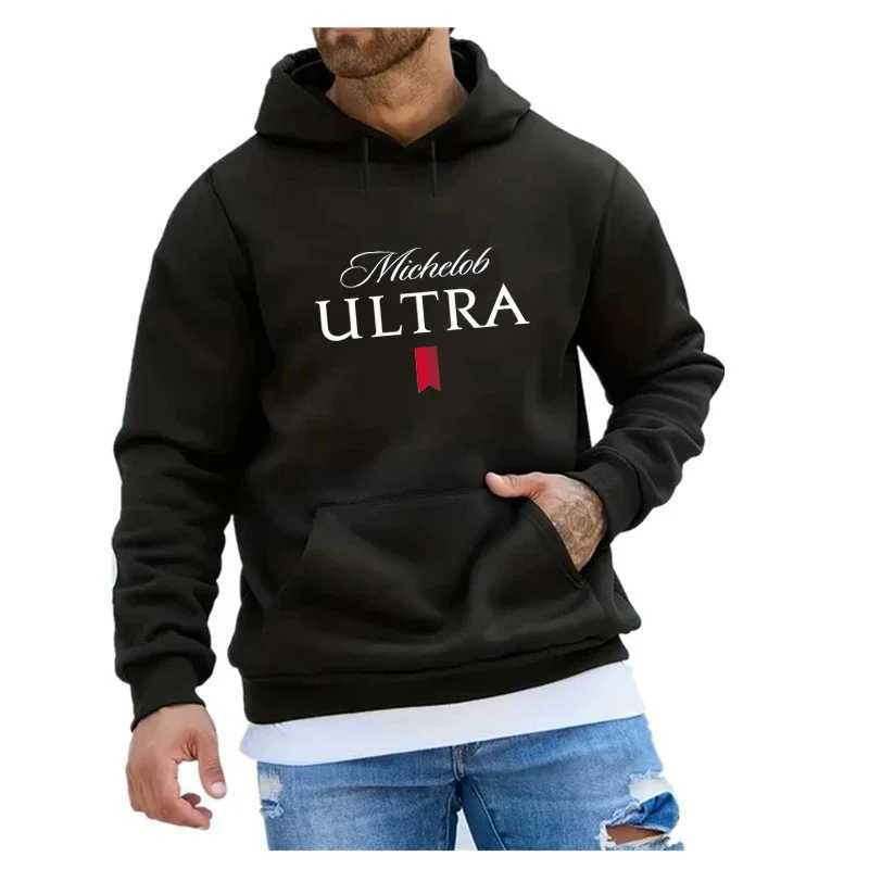 Autumn Winter Michelob Ultra Hoodie Men Pullover Sweatshirt Male Luxury Streetwear Solid Hooded Pullovers Tops W250630
