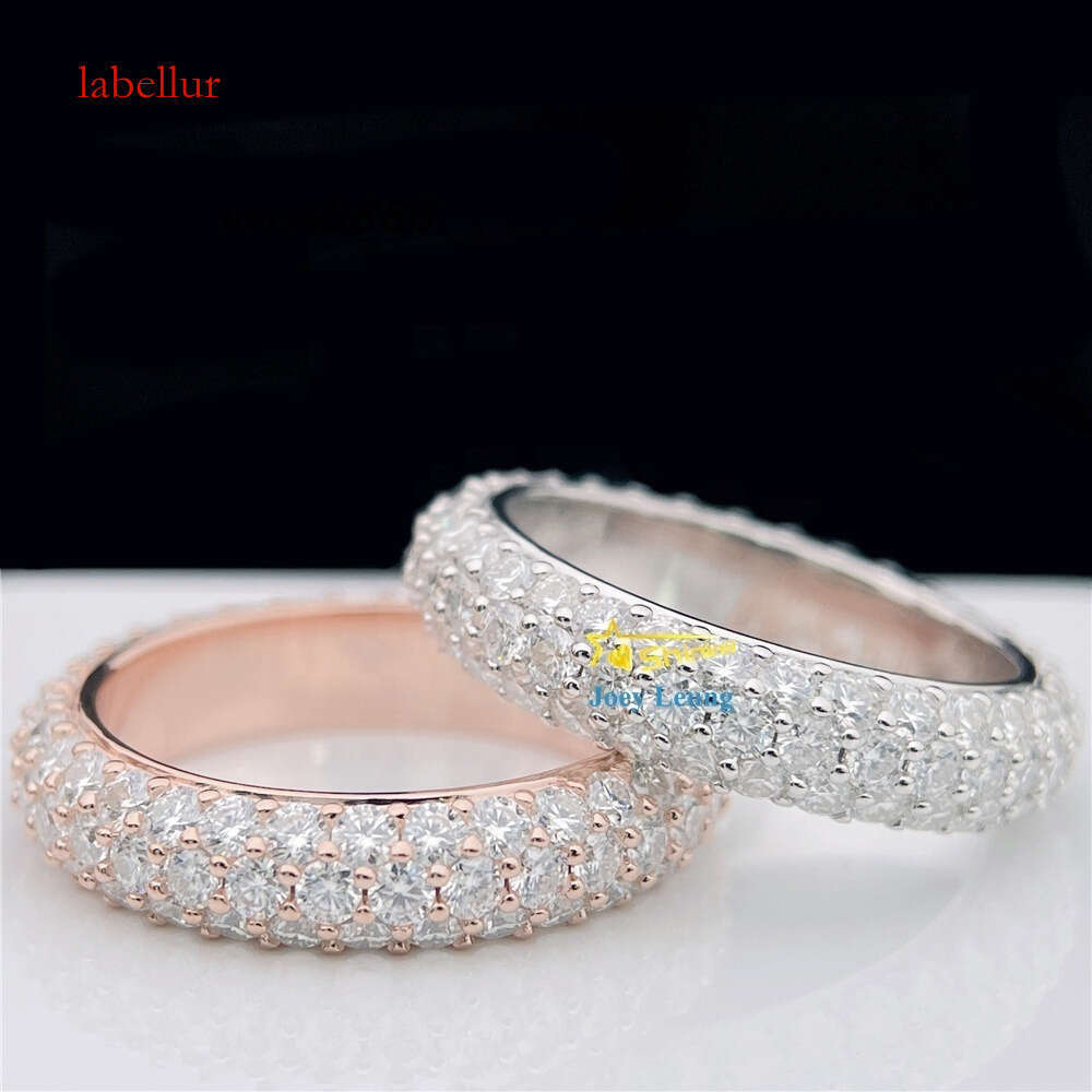 New Styles Pass Dia Tester Sier Stones VVS Moissanite Dimoand Iced Out Eternity Band Ring